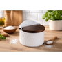 DKD Home Decor Salero de Porcelana y Bambú con Relieve Blanco