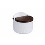 DKD Home Decor Salero de Porcelana y Bambú con Relieve Blanco