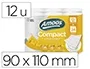 Amoos Papel Higienico Compact 2 Capas 110 mm Diametro x 90 mm Alto 30 gr/m2 Paquete de 12 Rollos