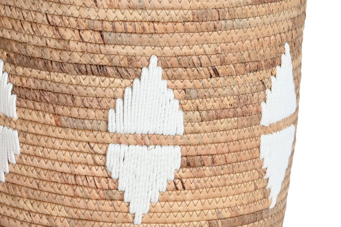 DKD Home Decor Set de 3 Cestas de Seagrass y Cuerda 46x46x48 cm Natural/Blanco DKD Home Decor Set de 3 Cestas de Seagrass y Cuerda 46x46x48 cm Natural/Blanco