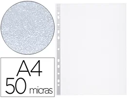 Q-connect Funda Multitaladro DIN A4 50 mc Piel de Naranja, Bolsa de 10 Unidades