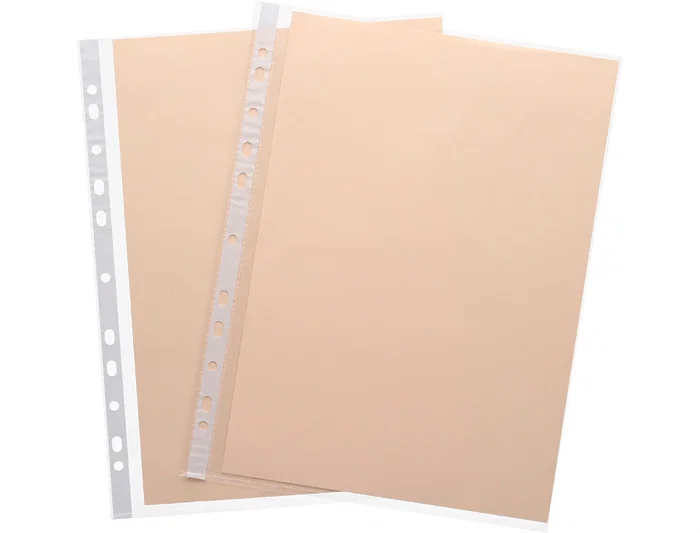 Q-connect Funda Multitaladro DIN A4 50 mc Piel de Naranja, Bolsa de 10 Unidades