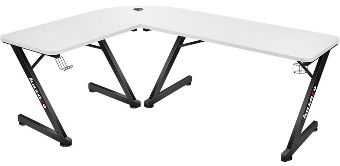 Huzaro Hero 7.0 Escritorio Gaming en L Blanco y Negro