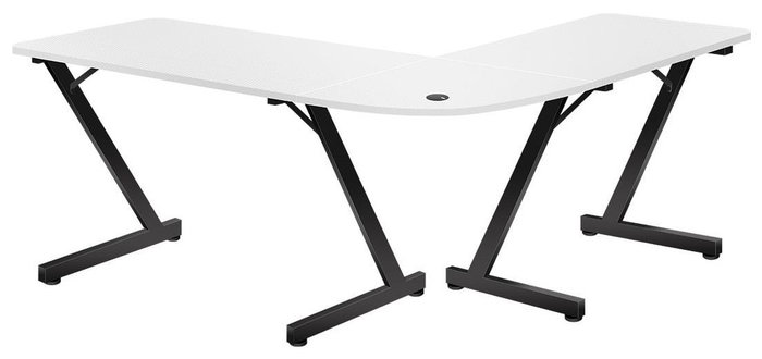 Huzaro Hero 7.0 Escritorio Gaming en L Blanco y Negro
