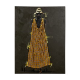 Ixia Pintura Africana Amarillo Lienzo 90 x 3,50 x 120 cm