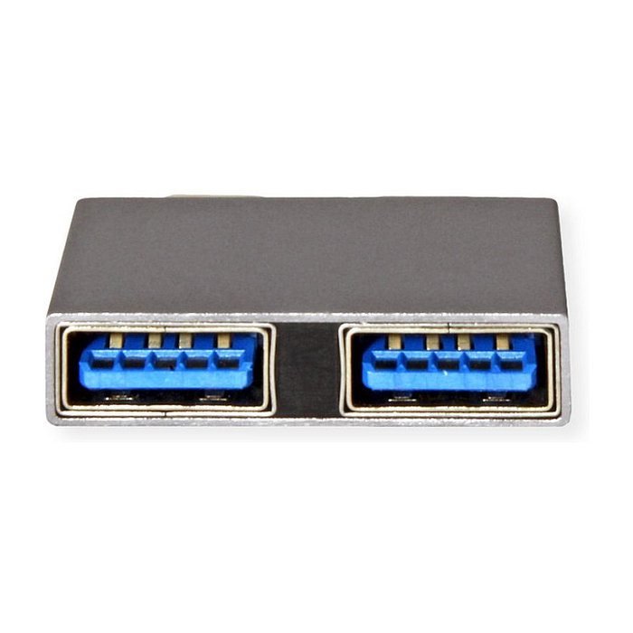 ROLINE Adaptador USB 3.2 Gen 2 12.03.2947, 2x USB Tipo C a 2x USB Tipo A, Plata, 10 Gbit/s