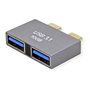 ROLINE Adaptador USB 3.2 Gen 2 12.03.2947, 2x USB Tipo C a 2x USB Tipo A, Plata, 10 Gbit/s