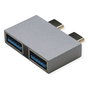 ROLINE Adaptador USB 3.2 Gen 2 12.03.2947, 2x USB Tipo C a 2x USB Tipo A, Plata, 10 Gbit/s