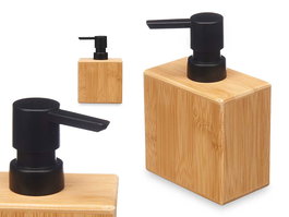 Berilo Dosificador Bambú Tapón Negro Cuadrado 9.7 x 15 x 5.8 cm (Set de 12)