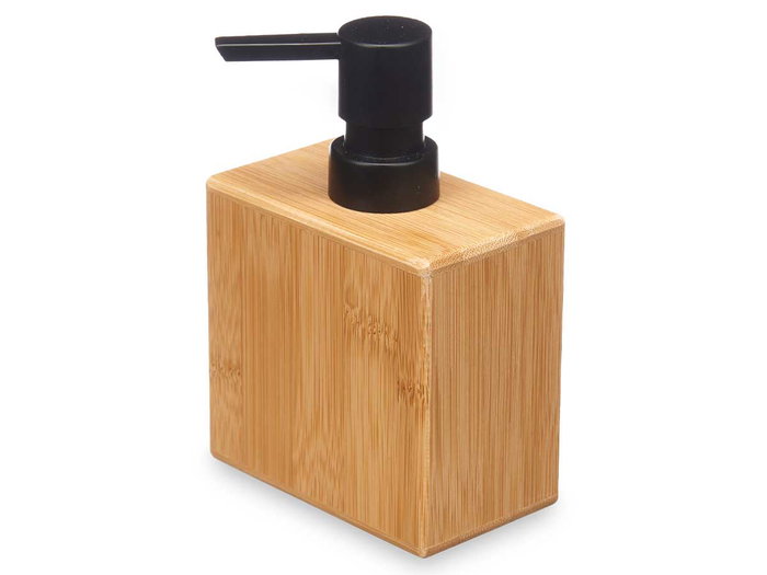 Berilo Dosificador Bambú Tapón Negro Cuadrado 9.7 x 15 x 5.8 cm (Set de 12)