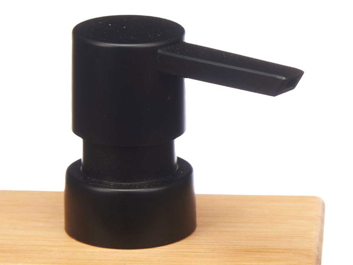 Berilo Dosificador Bambú Tapón Negro Cuadrado 9.7 x 15 x 5.8 cm (Set de 12)