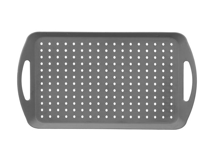 Kinvara Bandeja con Asas Gris 45x4x31 cm Plástico PP/TPR (Set de 12)