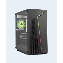 NOX NXINFTYZETA Caja Mini Torre Micro-ATX, Negro, RGB, USB 3.0, Ventana Cristal Templado, 6x120mm