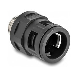 DeLOCK Racor fijo de rosca externa M20 negro (2 piezas)