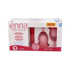 ENNA CYCLE Copa Menstrual Easy Talla M - Pack 2 Copas con Aplicador y Caja Esterilizadora de Silicona Médica