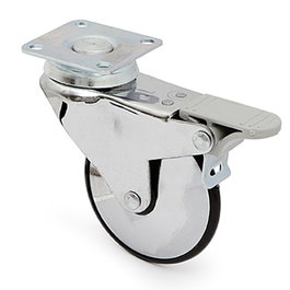 Q&Q Rueda Giratoria Irony Aro De Goma Ø75 H101 Plástico Con Freno