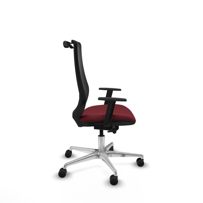 PIQUERAS Y CRESPO Silla de oficina Mardos con mecanismo Sincro/Traslack, Granate y Negro