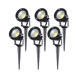 Pack 6 Focos LED Jardines 9W 758Lm 2700K Pincho Blanco Cálido
