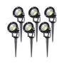 Pack 6 Focos LED Jardines 9W 758Lm 2700K Pincho Blanco Cálido