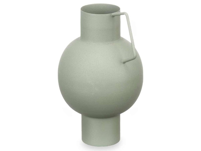 Giftdecor Jarrón Acero Abombado Verde Pastel