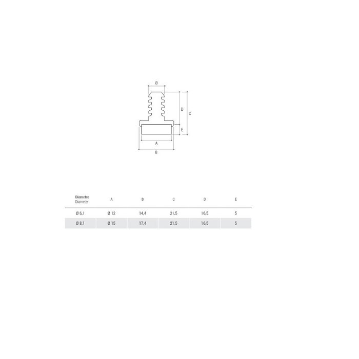 Herrajes Alk Deslizante Con Fieltro Ø12-14 Para Taladro 6Mm Negro