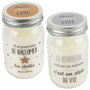 Home Deco Factory Vela Aromática "Bougie" con Mensaje en Tarro, Modelos Etoiles (Vainilla) y Bonheur (Frutas Tropicales) Home Deco Chic