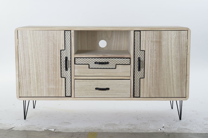 DKD Home Decor Buffet Paulownia y Metal Natural