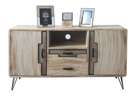 DKD Home Decor Buffet Paulownia y Metal Natural