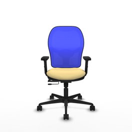 PIQUERAS Y CRESPO Silla de oficina Jorquera con mecanismo Sincro/Traslack, Crema y Azul