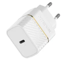 OtterBox Cargador de Pared 20W USB-C con USB Power Delivery 3.0, Carga Rápida, para iPhone y Smartphones, Color Blanco