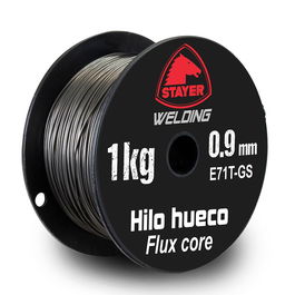 Stayer Bobina Hilo Hueco Tubular E71T-GS 1kg Ø0,9mm Auto Protegido Mig-Mag Soldadura Sin Gas Aceros Al Carbono Placas Zincadas