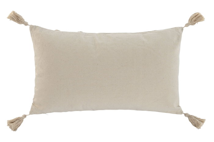 DKD Home Decor Set de 2 Cojines de Poliéster y Algodón Crudo