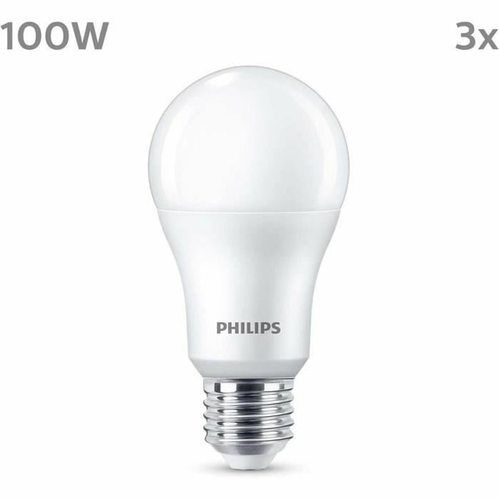 Philips Bombilla LED A67 E27 100 W Blanco frío (Pack de 3)