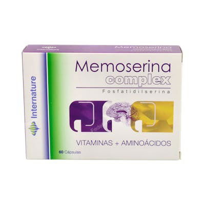 INTERNATURE Memoserina Complex 60 Cápsulas - Sinergia de vitaminas, aminoácidos y ginkgo para la memoria