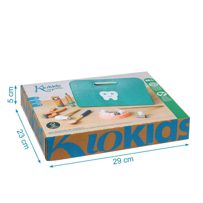 PlanToys Set de Dentista de Madera con Maletín y Utensilios Educativos con Caries