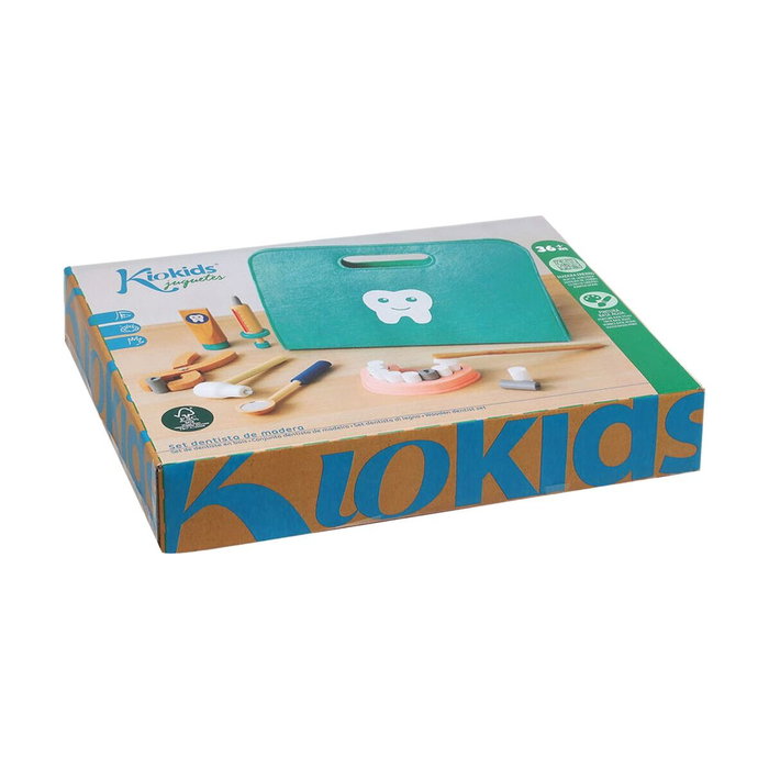 PlanToys Set de Dentista de Madera con Maletín y Utensilios Educativos con Caries