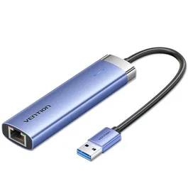 Vention TGFSB Hub USB 3.0 5 en 1 con 3x USB 3.0, Puerto Gigabit Ethernet RJ45, 1x USB Tipo-C con PD, para Portátil