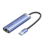 Vention TGFSB Hub USB 3.2 Gen 1 con 3x USB 3.2, RJ45 y USB Tipo-C, Azul