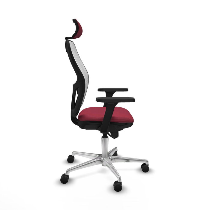 PIQUERAS Y CRESPO Silla de oficina Jorquera con mecanismo Sincro, Tela Granate y Malla Blanca PIQUERAS Y CRESPO Silla de oficina Jorquera con mecanismo Sincro, Tela Granate y Malla Blanca
