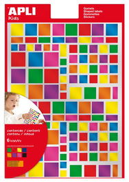 Gomets Apli Metalizados Bolsa 6H Permanentes Cuadrados Multicolor 7 Col.Surt. 756 Uds. (13530) (Set de 10)