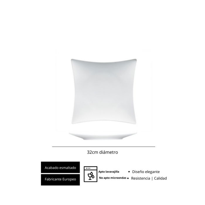 BAUSCHER PLEASURE Plato Llano para Vajilla, 32 cm de Diámetro, Colección Contemporánea (Set de 12)