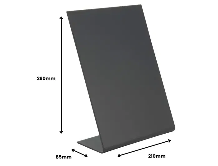 Archivo 2000 Pizarra de sobremesa A4 vertical metacrilato negro 85x210x290 mm