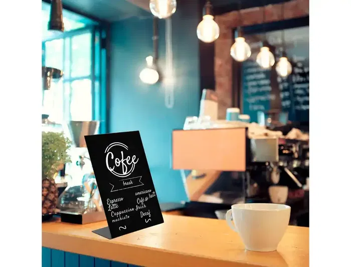 Archivo 2000 Pizarra de sobremesa A4 vertical metacrilato negro 85x210x290 mm