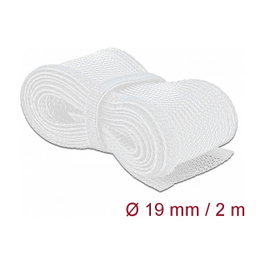 DeLOCK 20702 Funda trenzada con cierre de velcro 2 m x 19 mm Blanco