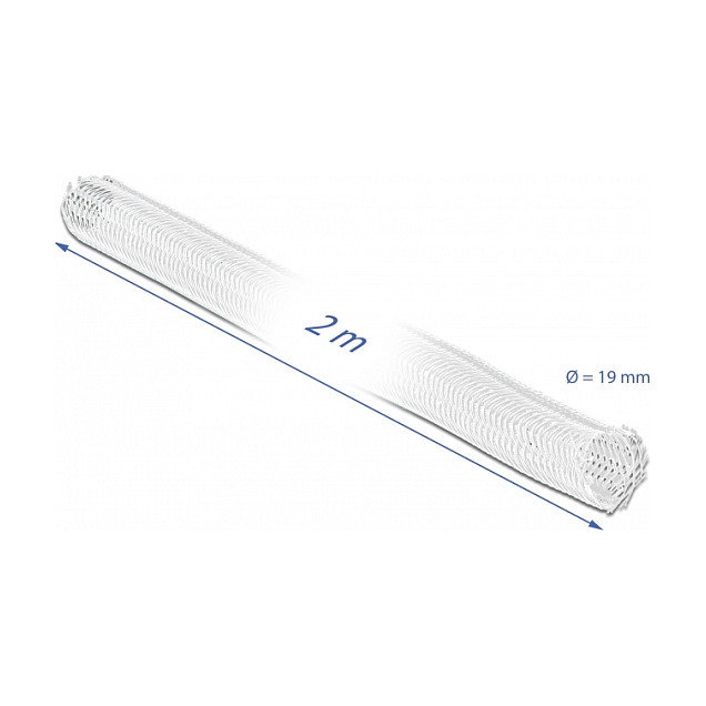 DeLOCK 20702 Funda trenzada con cierre de velcro 2 m x 19 mm Blanco