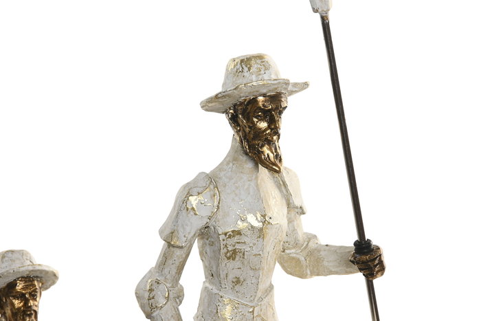 DKD Home Decor Figura de Quijote Blanco y Dorado