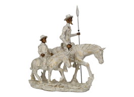 DKD Home Decor Figura de Quijote Blanco y Dorado