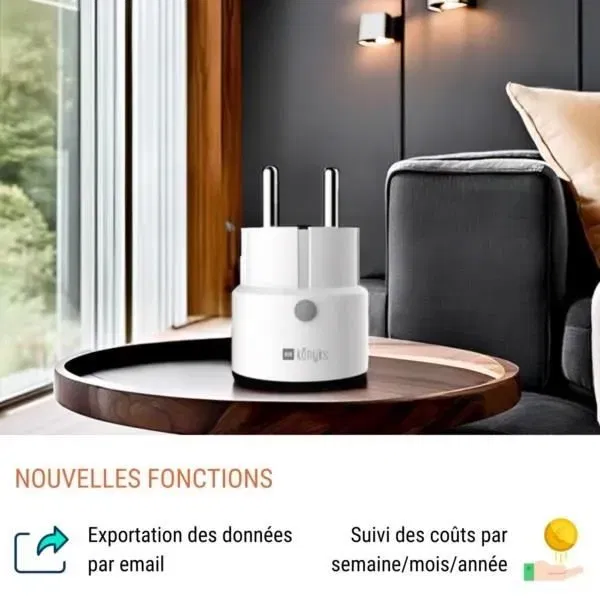 Konyks KON3770024338522 Mini Enchufe Inteligente Priska Max Negro FR Wi-Fi+BT 16A Blanco