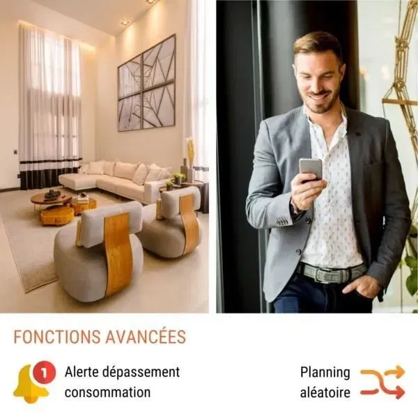 Konyks KON3770024338522 Mini Enchufe Inteligente Priska Max Negro FR Wi-Fi+BT 16A Blanco