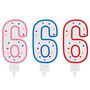 Party Time Vela Aniversario Numeral 6 Decorada 14 cm Colores Surtidos